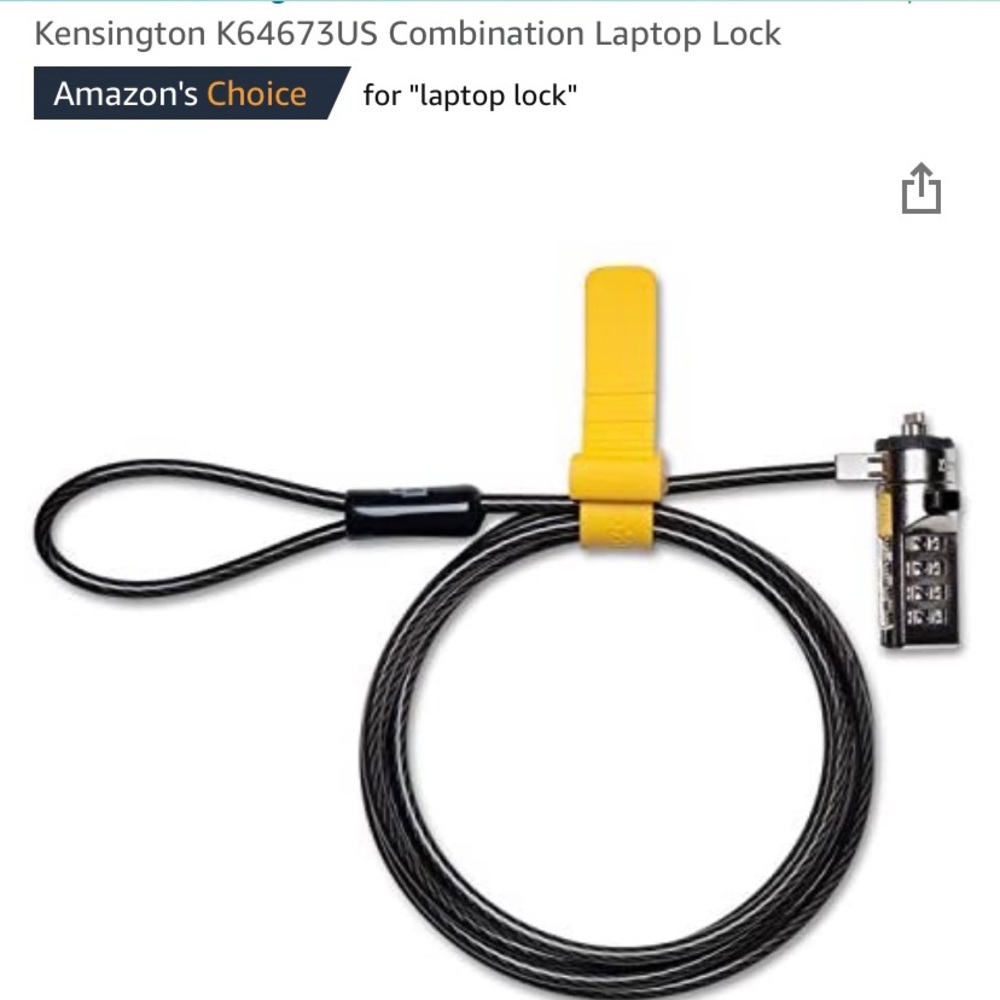 Kensington K64673US Combination Laptop Lock